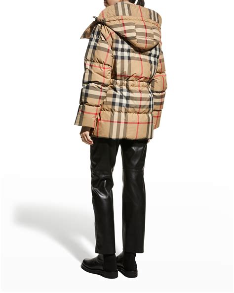 detachable hood down-filled coat burberry|burberry check puffer jacket.